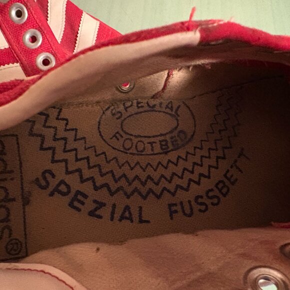 Vintage 70s Adidas Die Marke Mit Den Taiwan Red Sneakers Size 12.5 - Picture 14 of 16